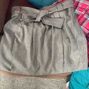 Gray Women's Skirt with Bow Detail